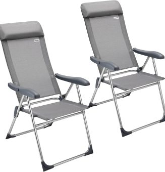 Casaria® Gartenstühle 2er Set Klappbar 7-Fach Verstellbar Alu mit hoher Rückenlehne Liegefunktion Faltbar Balkon Campingstuhl Klappstuhl Hochlehner